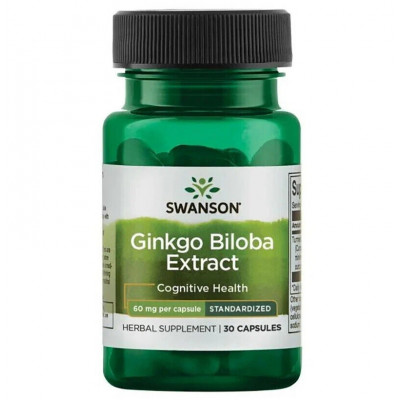 Гинкго Билоба Swanson Ginkgo Biloba, 60 мг, 30 капсул