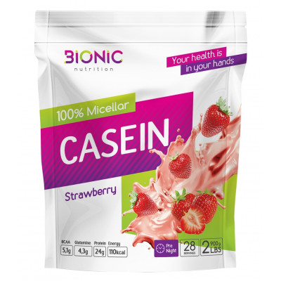 Протеин Казеиновый Bionic Nutrition Micellar Casein, 900 г, Клубника