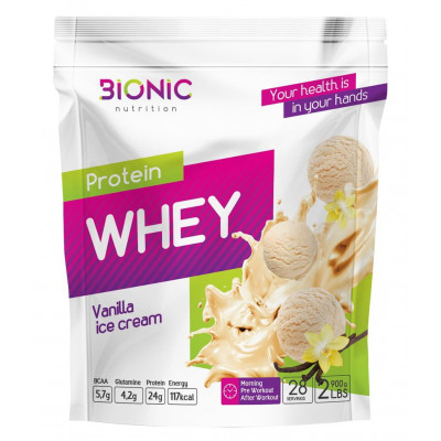 Сывороточный протеин Bionic Nutrition Protein Whey, 900 г, Ванильное мороженое