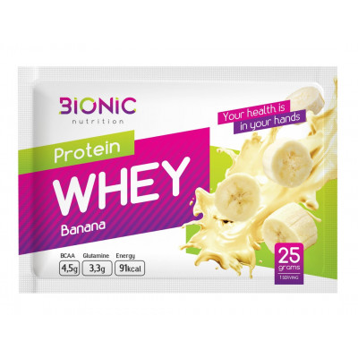 Сывороточный протеин Bionic Nutrition Protein Whey, 25 г, Банан