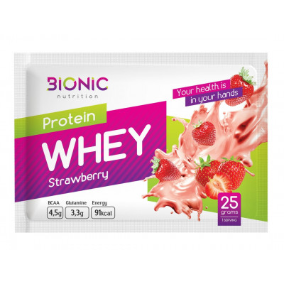 Сывороточный протеин Bionic Nutrition Protein Whey, 25 г, Клубника