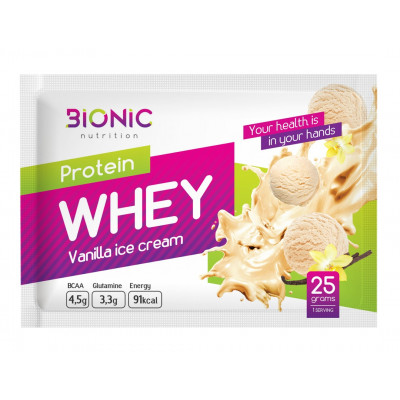 Сывороточный протеин Bionic Nutrition Protein Whey, 25 г, Ванильное мороженое