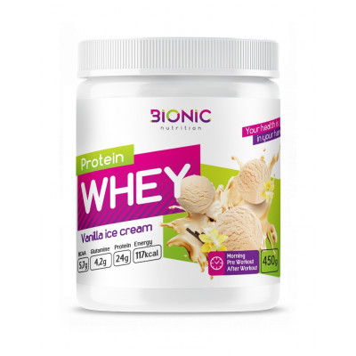 Сывороточный протеин Bionic Nutrition Protein Whey, 450 г, Ванильное мороженое