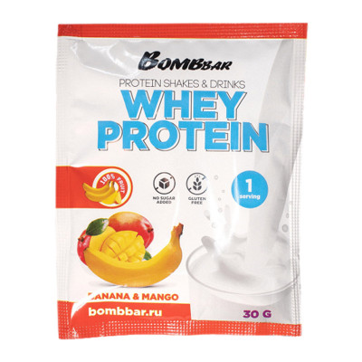 Сывороточный протеин Bombbar Whey Protein + Vitamin C, 1 порция, Банан-манго