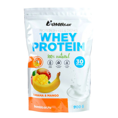 Сывороточный протеин Bombbar Whey Protein, 900 г, Банан-манго