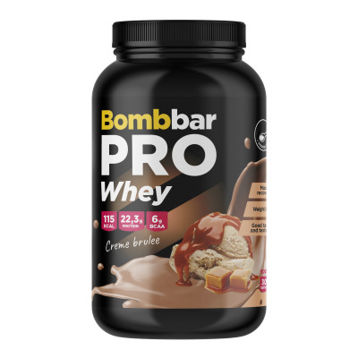 Сывороточный протеин Bombbar Pro Whey Protein, 900 г, Крем-брюле