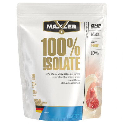 Изолят протеина Maxler 100% Isolate, 900 г, Клубника