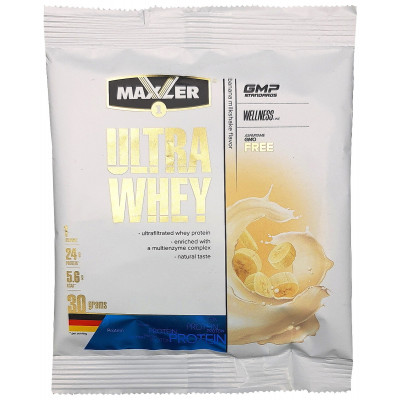 Сывороточный протеин Maxler Ultra Whey, 1 порция, 30 г, Банановый молочный коктейль