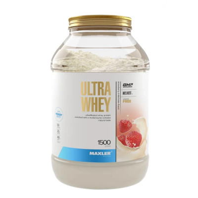 Сывороточный протеин Maxler Ultra Whey, 1500 г, Клубничный молочный коктейль