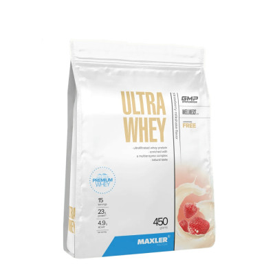 Сывороточный протеин Maxler Ultra Whey, 450 г, Клубничный молочный коктейль