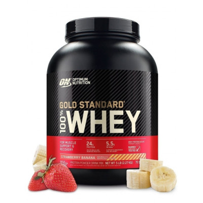 Сывороточный протеин Optimum Nutrition Gold Standard 100% Whey, 2270 г, Клубника-банан