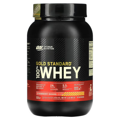 Сывороточный протеин Optimum Nutrition Gold Standard 100% Whey, 907 г, Клубника-банан