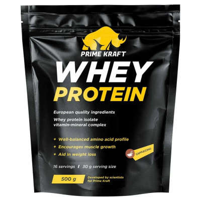 Сывороточный протеин Prime Kraft Whey protein, 500 г, Капучино