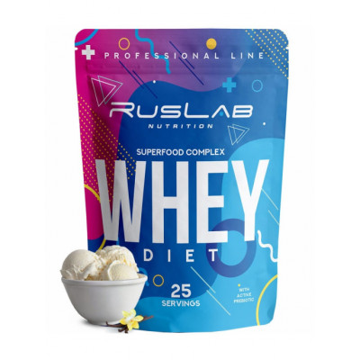 Сывороточный протеин RusLabNutrition Whey Diet, 800 г, Ванильное мороженое