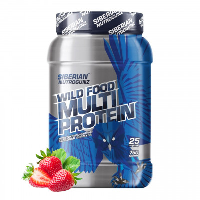 Многокомпонентный протеин Siberian Nutrogunz Multi Protein, 750 г, Клубника