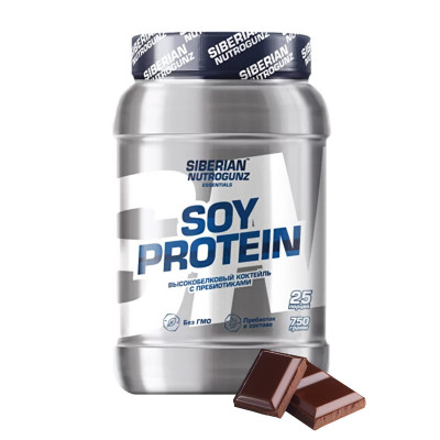 Соевый протеин Siberian Nutrogunz Soy Protein, 750 г, Двойной шоколад