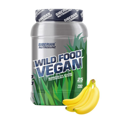 Веганский протеин Siberian Nutrogunz Wild Food Vegan, 750 г, Банан