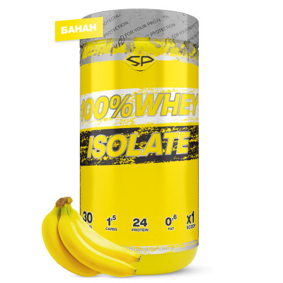 Изолят сывороточного протеина Steel Power 100% Whey Isolate, 900 г, Банан