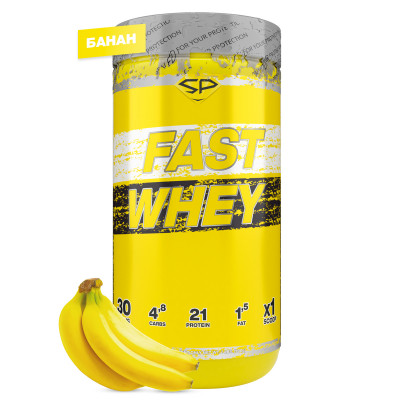 Сывороточный протеин Steel Power Nutrition Fast Whey Protein, 900 г, Банан