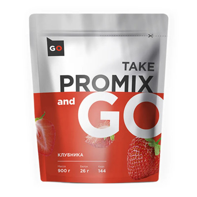 Многокомпонентный протеин Take and Go Promix, 900 г, Клубника