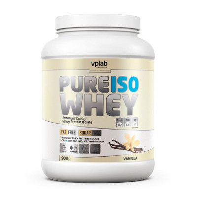 Протеин изолят Vplab Pure Iso Whey, 909 г, Ваниль