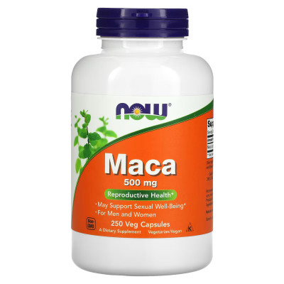 Мака Перуанская Now Foods Maca, 500 мг, 250 капсул