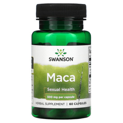 Мака Перуанская Swanson Maca, 500 мг, 60 капсул