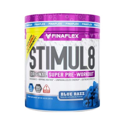 Предтренировочный комплекс Finaflex Stimul8 Original Super Pre-Workout powder, 245 г, Голубая малина