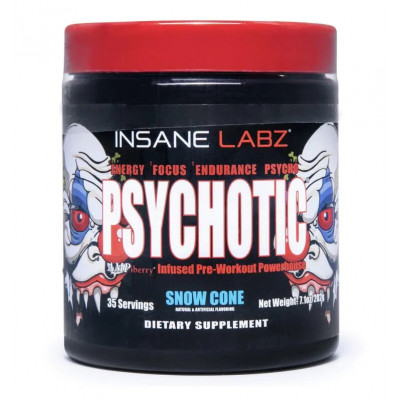 Предтренировочный комплекс Insane Labz Psychotic, 35 порций, Snow Cone