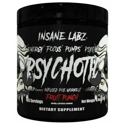 Предтренировочный комплекс Insane Labz Psychotic Black, 35 порций, Fruit punch