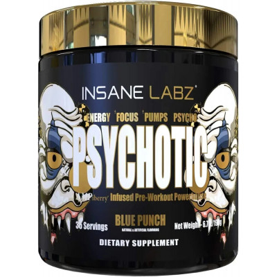 Предтренировочный комплекс Insane Labz Psychotic Gold, 35 порций, Blue punch