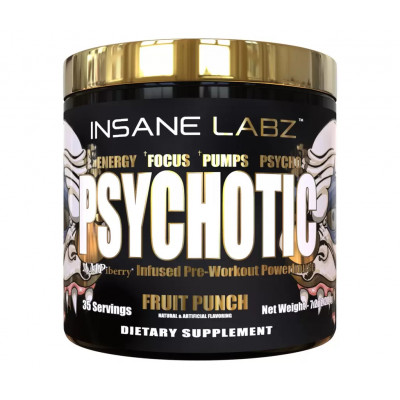 Предтренировочный комплекс Insane Labz Psychotic Gold, 35 порций, Fruit punch