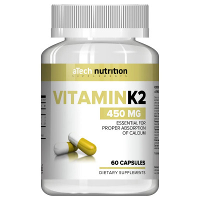 Витамин К2 aTech nutrition Vitamin K2, 100 мкг, 60 капсул