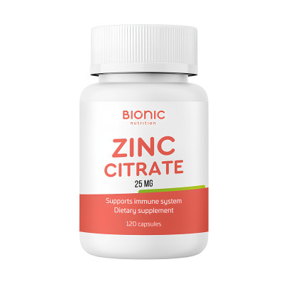 Цитрат цинка Bionic Nutrition Zinc Citrate, 25 мг, 120 капсул