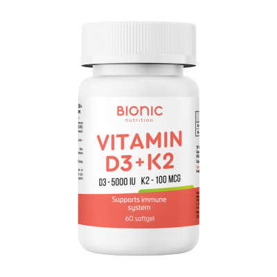 Витамин Д3 и К2 Bionic Vitamin D3 + K2, 60 капсул