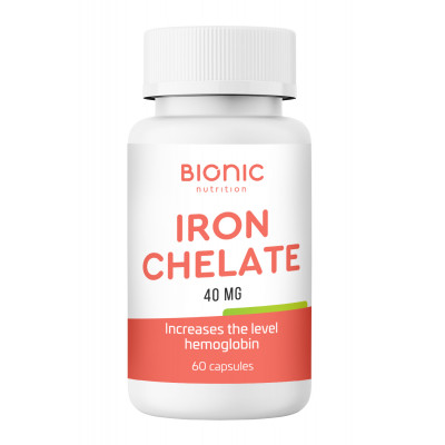 Железо хелат Bionic Iron Chelate, 40 мг, 60 капсул