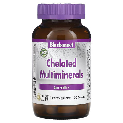 Хелатные мультиминералы Bluebonnet Nutrition Multimineral chelated with iron, 120 капсул
