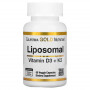 Липосомальные витамины К2 + Д3 California Gold Nutrition Vitamin K2 + D3 (Liposomal), 60 капсул