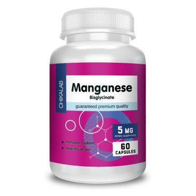 Бисглицинат марганца Chikalab Manganese bisglycinate, 60 капсул