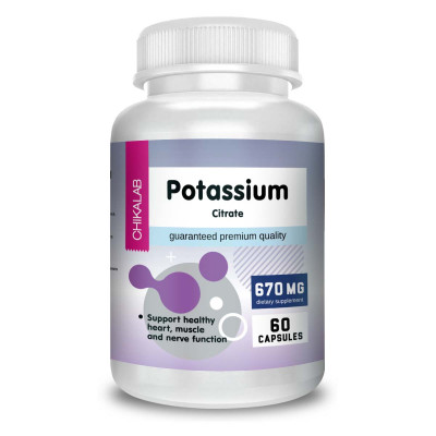 Цитрат калия Chikalab Potassium Citrate, 670 мг, 60 капсул