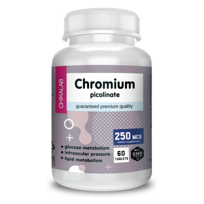 Пиколинат хрома Chikalab Chromium picolinate, 250 мкг, 60 таблеток