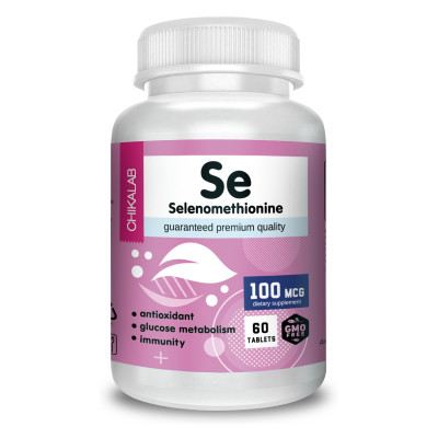 Селен Chikalab Selenomethionine, 100 мкг, 60 таблеток