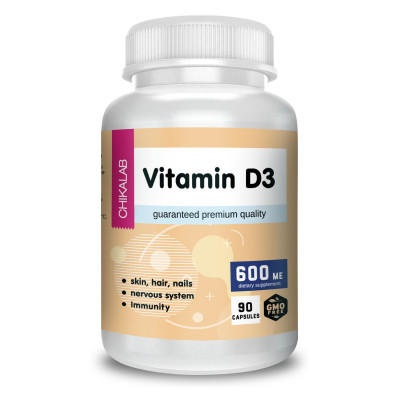 Витамин Д3 Chikalab Витамин D3, 600 IU, 90 капсул