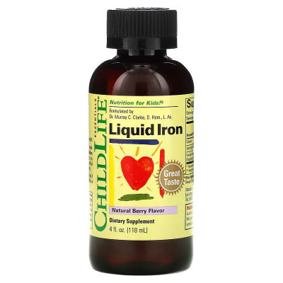 Жидкое железо для детей ChildLife Liquid Iron, 118 мл, Ягоды