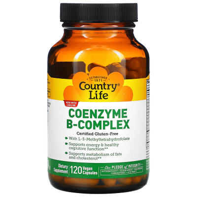 Комплекс коэнзимов группы В Country Life B-complex coenzyme, 120 капсул