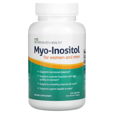 Мио-инозитол для женщин и мужчин Fairhaven Health Myo-Inositol for Women and Men, 120 капсул