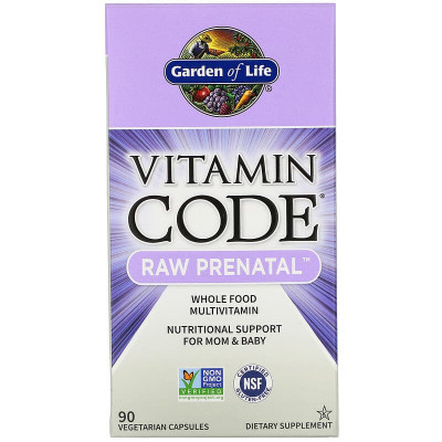 Пренатальные мультивитамины для беременных Garden of life Vitamin code Prenatal, 90 капсул