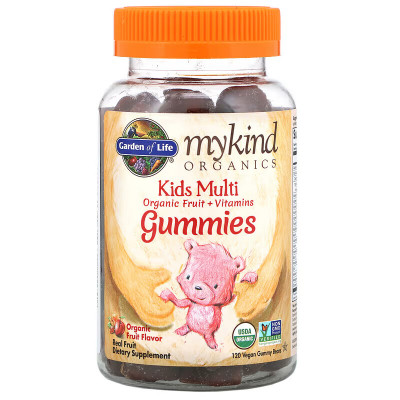 Жевательные мультивитамины для детей Garden of life Kids Multi, 120 жевательных мармеладок, Фрукты