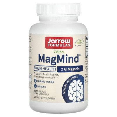 Магний Jarrow Formulas MagMind Vegan, 48 мг, 90 капсул