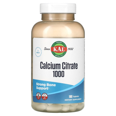 Цитрат кальция KAL Calcium Citrate 1000, 1000 мг, 180 таблеток